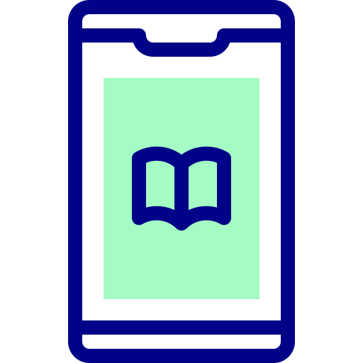 Ebook in a smartphone icon