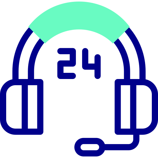 24 hours customer service headphone icon